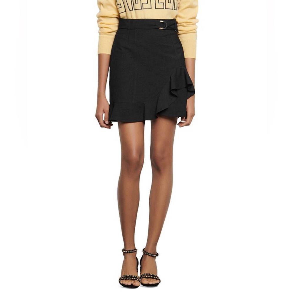 SANDRO Amy Ruffled Miniskirt Size 3 NEW - Picture 2 of 13